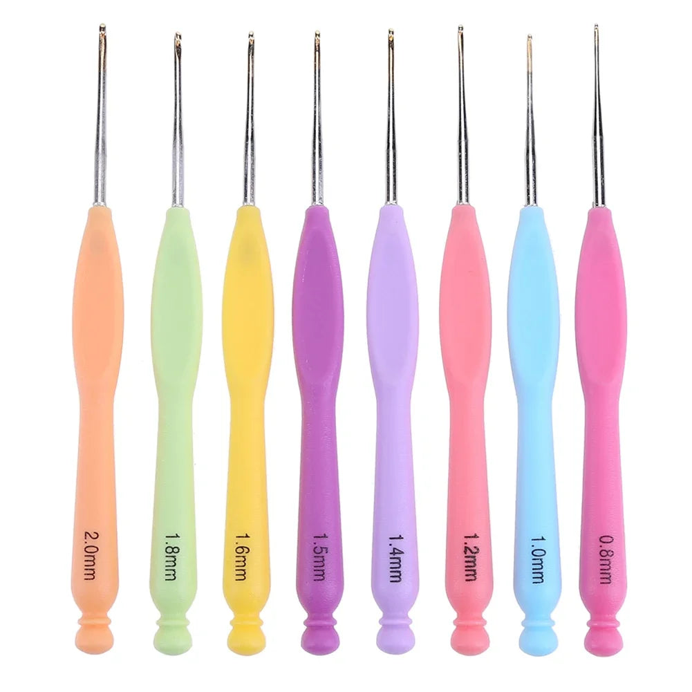 15PCS Crochet Hooks Kit 2.0mm to 8.0mm Aluminum Crochet Needles Set with Storage Bag Yarn Weave Knitting Needle DIY Weaving Tool