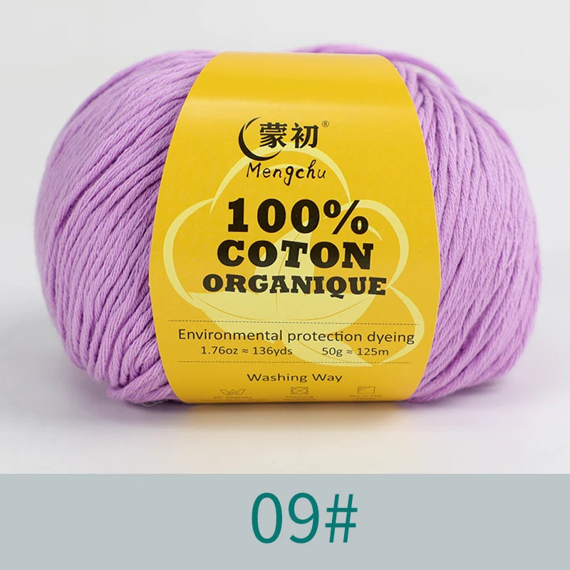 100% Cotton Yarn Super Soft Silk Crochet Cotton Thread 50g Hand Knitting Sweater Lanas Para Crochet
