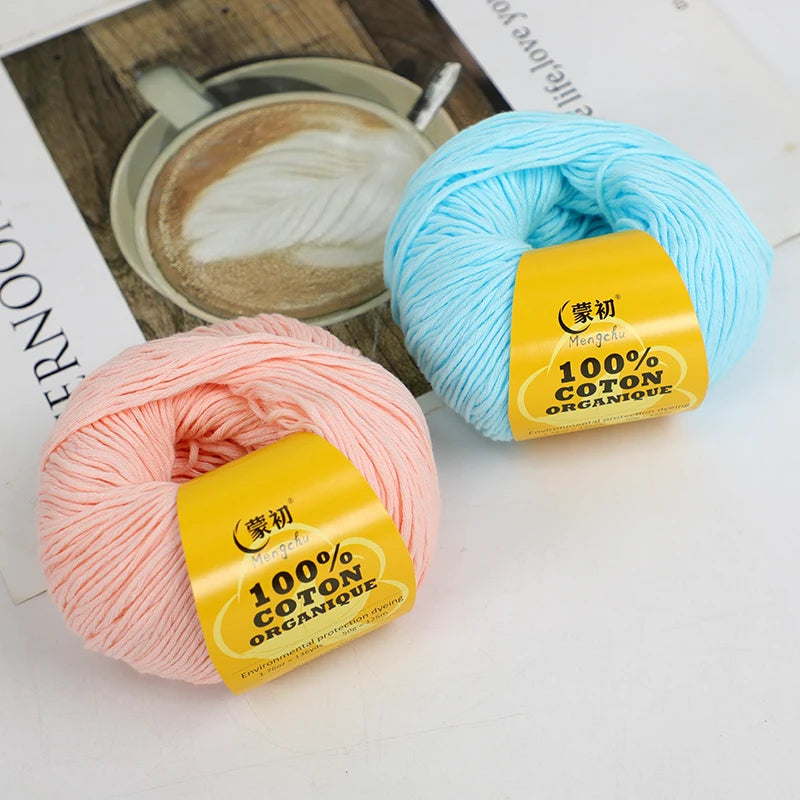 100% Cotton Yarn Super Soft Silk Crochet Cotton Thread 50g Hand Knitting Sweater Lanas Para Crochet