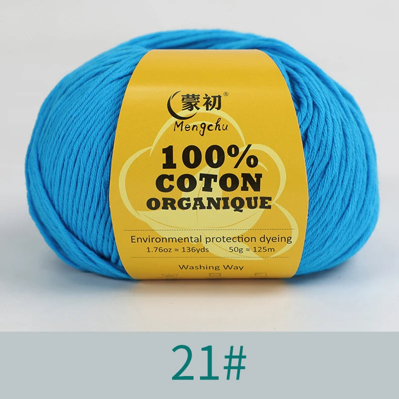 100% Cotton Yarn Super Soft Silk Crochet Cotton Thread 50g Hand Knitting Sweater Lanas Para Crochet