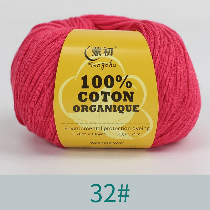 100% Cotton Yarn Super Soft Silk Crochet Cotton Thread 50g Hand Knitting Sweater Lanas Para Crochet