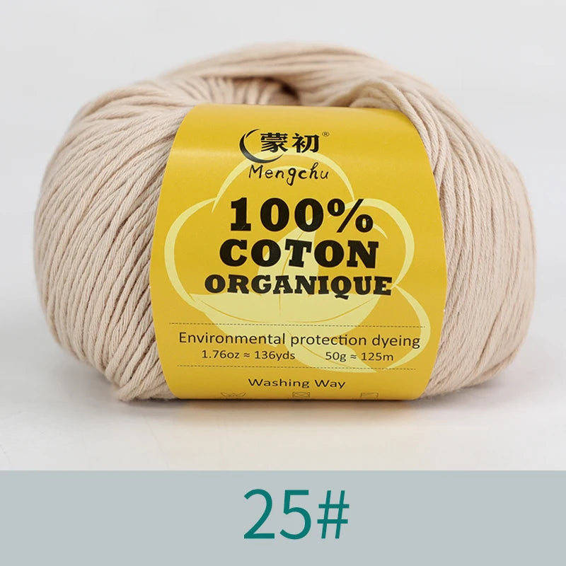 100% Cotton Yarn Super Soft Silk Crochet Cotton Thread 50g Hand Knitting Sweater Lanas Para Crochet