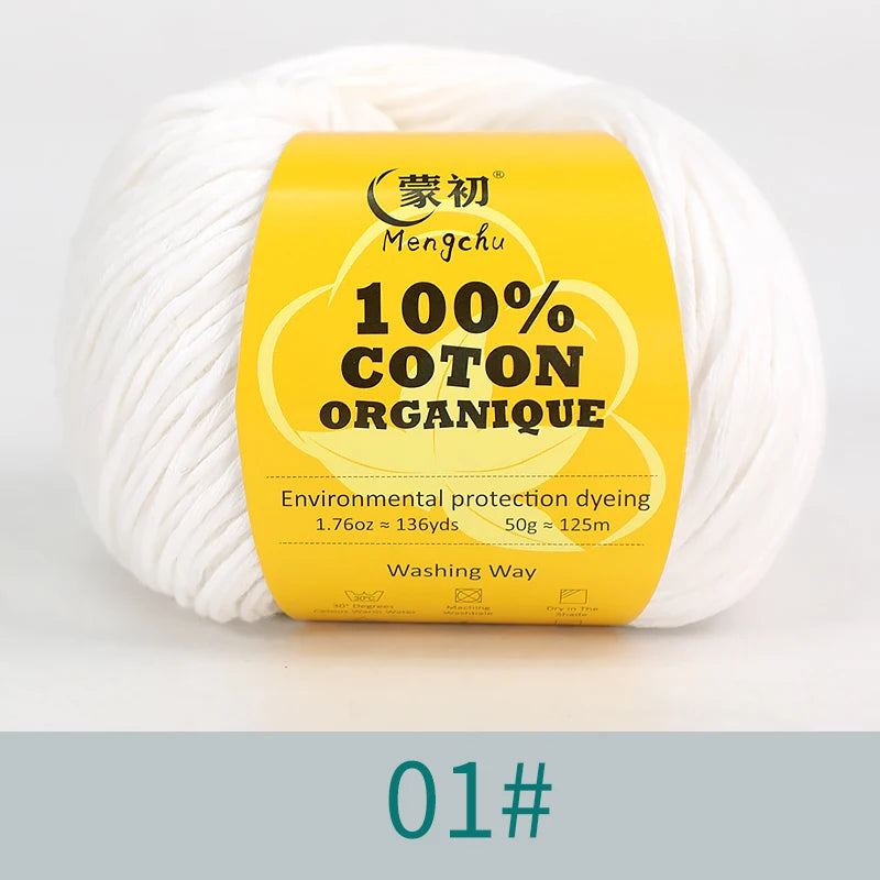 100% Cotton Yarn Super Soft Silk Crochet Cotton Thread 50g Hand Knitting Sweater Lanas Para Crochet
