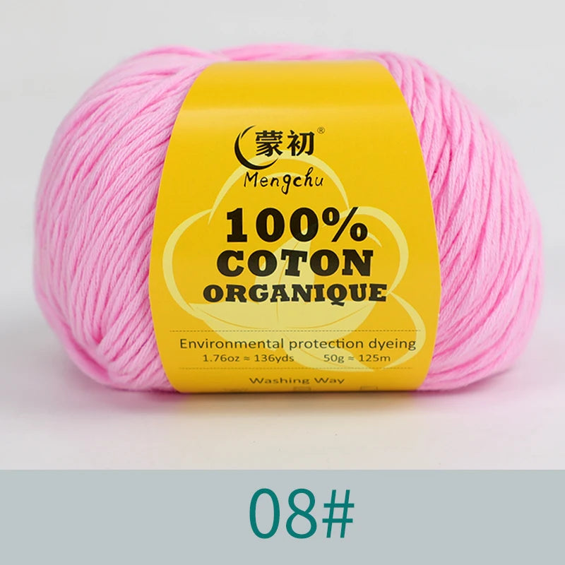 100% Cotton Yarn Super Soft Silk Crochet Cotton Thread 50g Hand Knitting Sweater Lanas Para Crochet