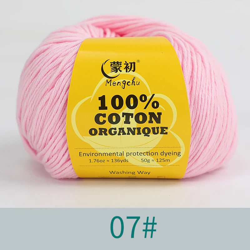 100% Cotton Yarn Super Soft Silk Crochet Cotton Thread 50g Hand Knitting Sweater Lanas Para Crochet
