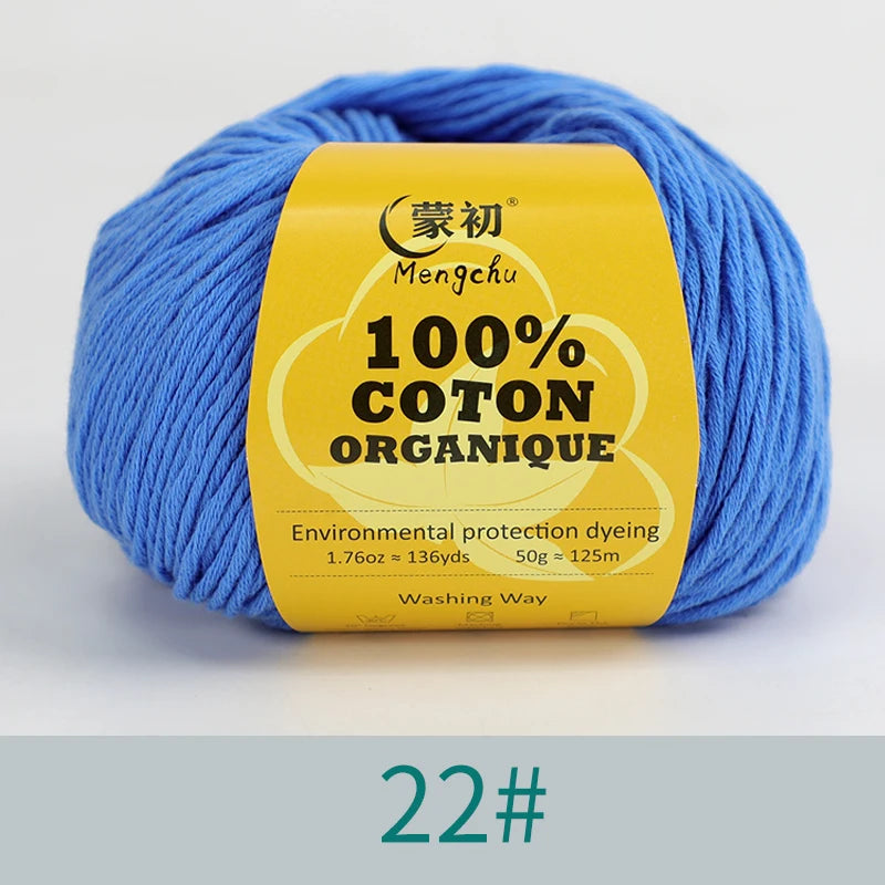 100% Cotton Yarn Super Soft Silk Crochet Cotton Thread 50g Hand Knitting Sweater Lanas Para Crochet