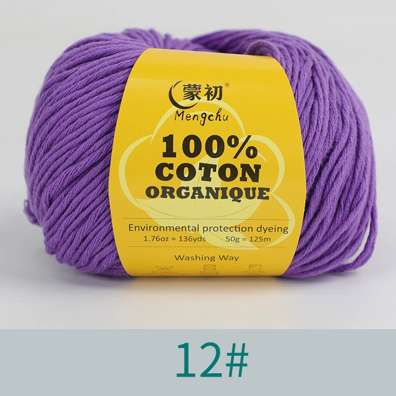 100% Cotton Yarn Super Soft Silk Crochet Cotton Thread 50g Hand Knitting Sweater Lanas Para Crochet
