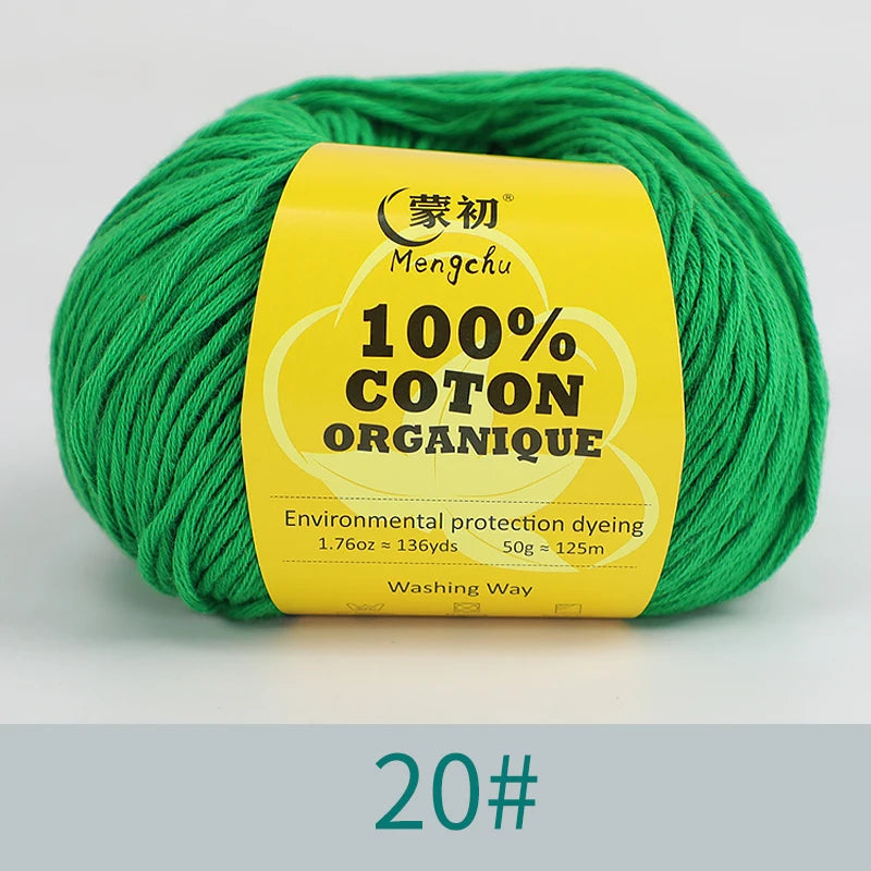 100% Cotton Yarn Super Soft Silk Crochet Cotton Thread 50g Hand Knitting Sweater Lanas Para Crochet