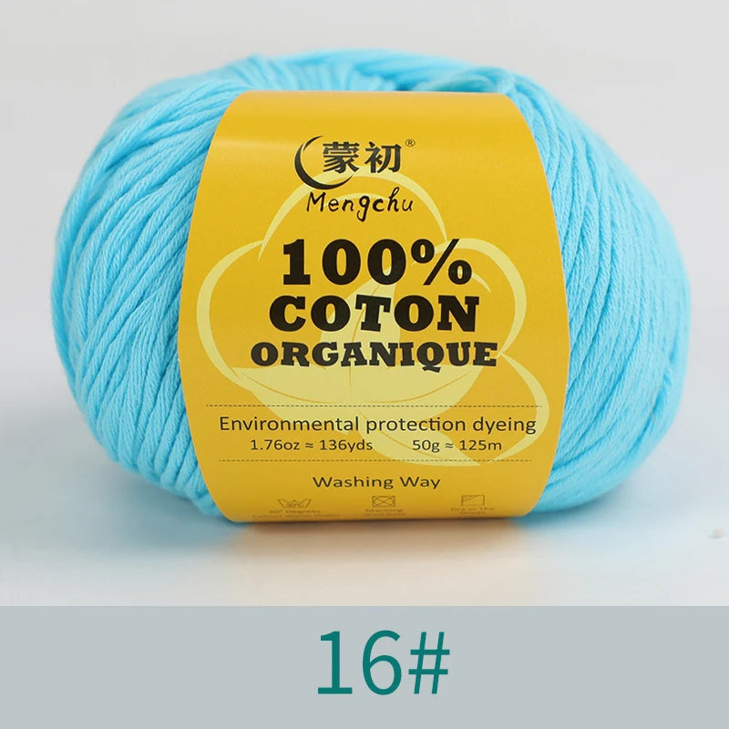 100% Cotton Yarn Super Soft Silk Crochet Cotton Thread 50g Hand Knitting Sweater Lanas Para Crochet