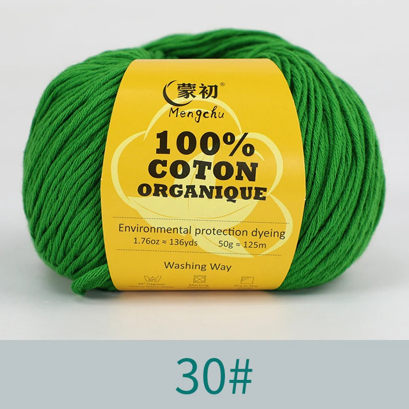 100% Cotton Yarn Super Soft Silk Crochet Cotton Thread 50g Hand Knitting Sweater Lanas Para Crochet