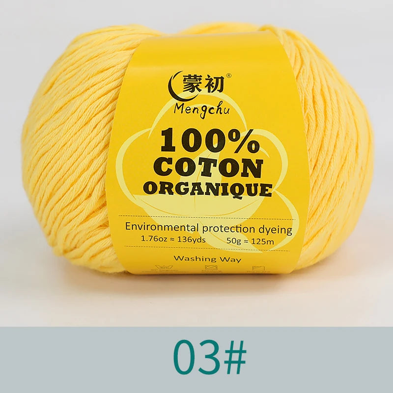100% Cotton Yarn Super Soft Silk Crochet Cotton Thread 50g Hand Knitting Sweater Lanas Para Crochet
