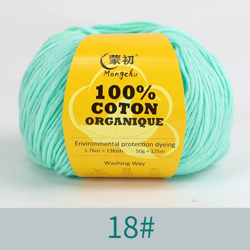 100% Cotton Yarn Super Soft Silk Crochet Cotton Thread 50g Hand Knitting Sweater Lanas Para Crochet