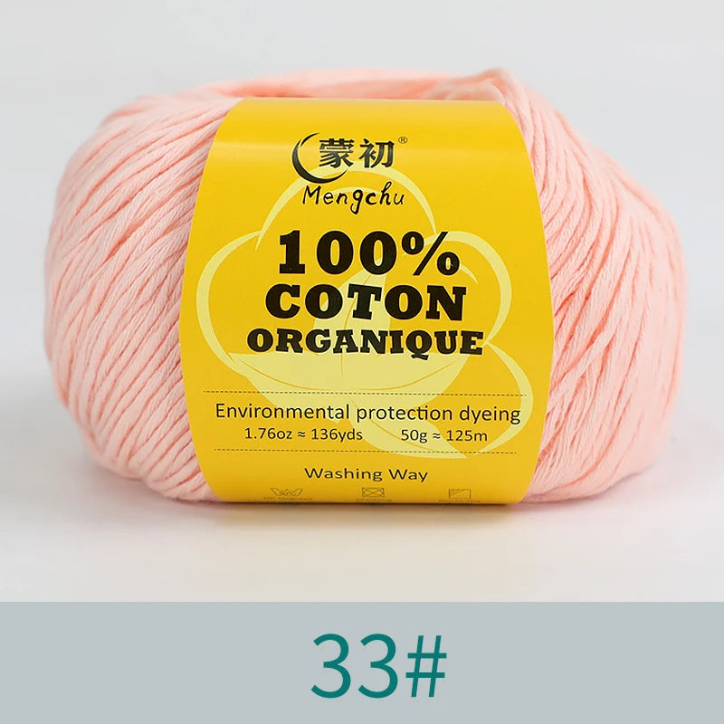 100% Cotton Yarn Super Soft Silk Crochet Cotton Thread 50g Hand Knitting Sweater Lanas Para Crochet