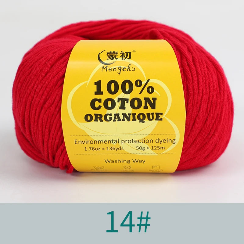 100% Cotton Yarn Super Soft Silk Crochet Cotton Thread 50g Hand Knitting Sweater Lanas Para Crochet