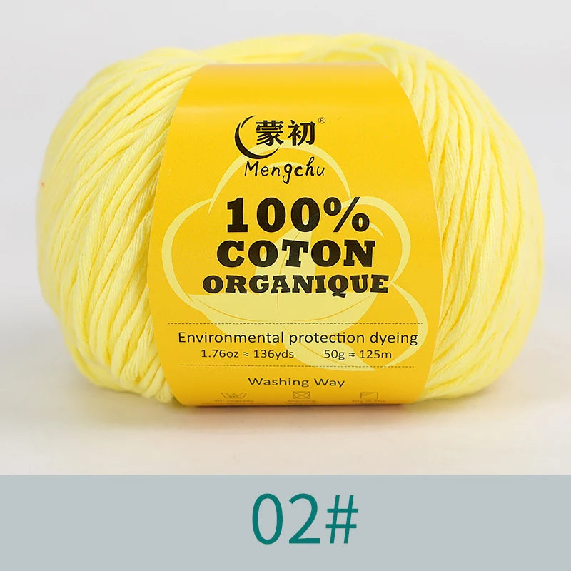 100% Cotton Yarn Super Soft Silk Crochet Cotton Thread 50g Hand Knitting Sweater Lanas Para Crochet
