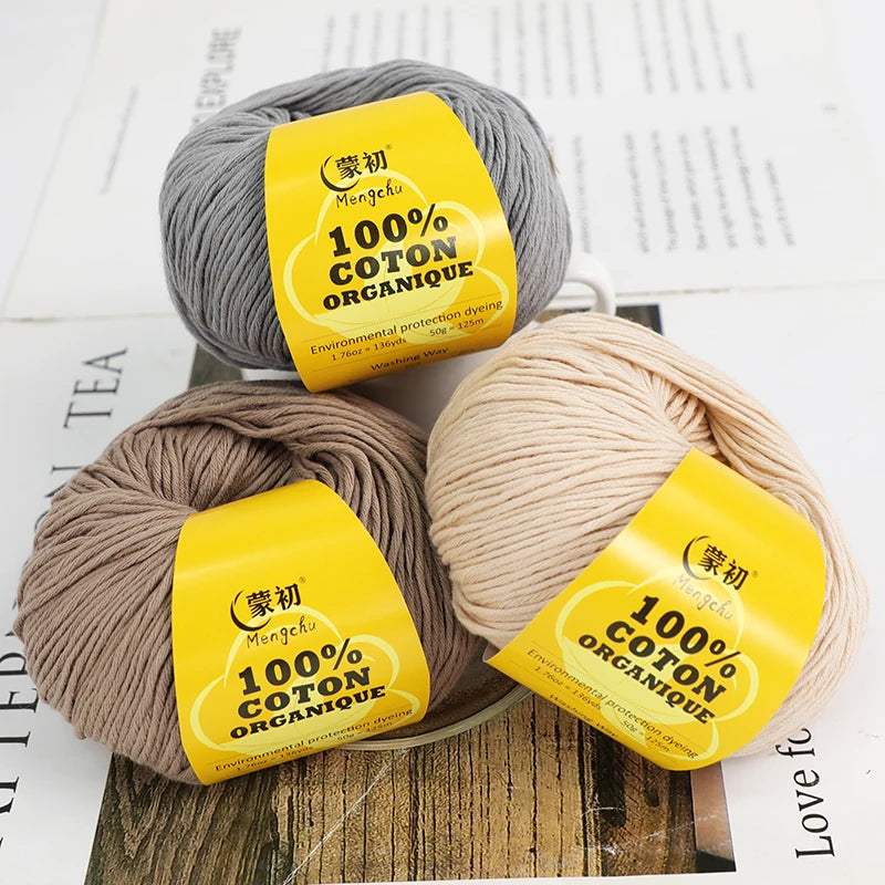 100% Cotton Yarn Super Soft Silk Crochet Cotton Thread 50g Hand Knitting Sweater Lanas Para Crochet