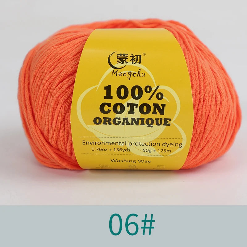 100% Cotton Yarn Super Soft Silk Crochet Cotton Thread 50g Hand Knitting Sweater Lanas Para Crochet