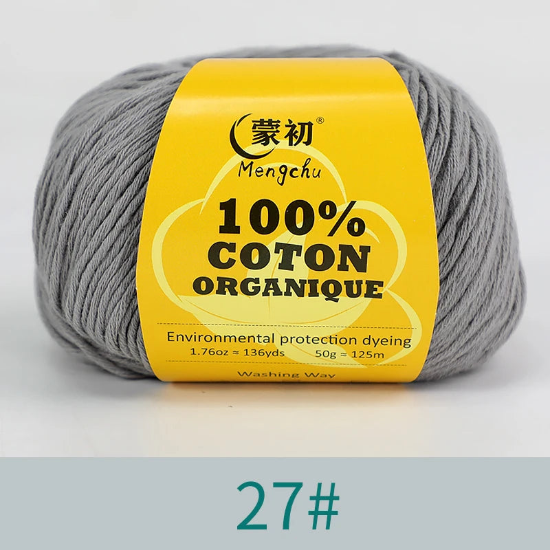 100% Cotton Yarn Super Soft Silk Crochet Cotton Thread 50g Hand Knitting Sweater Lanas Para Crochet