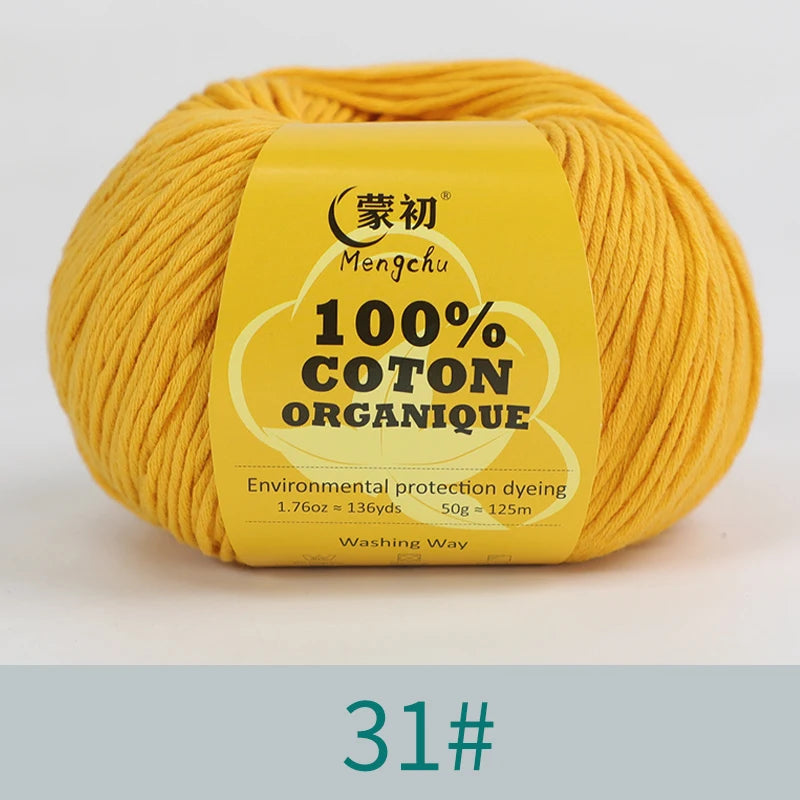 100% Cotton Yarn Super Soft Silk Crochet Cotton Thread 50g Hand Knitting Sweater Lanas Para Crochet