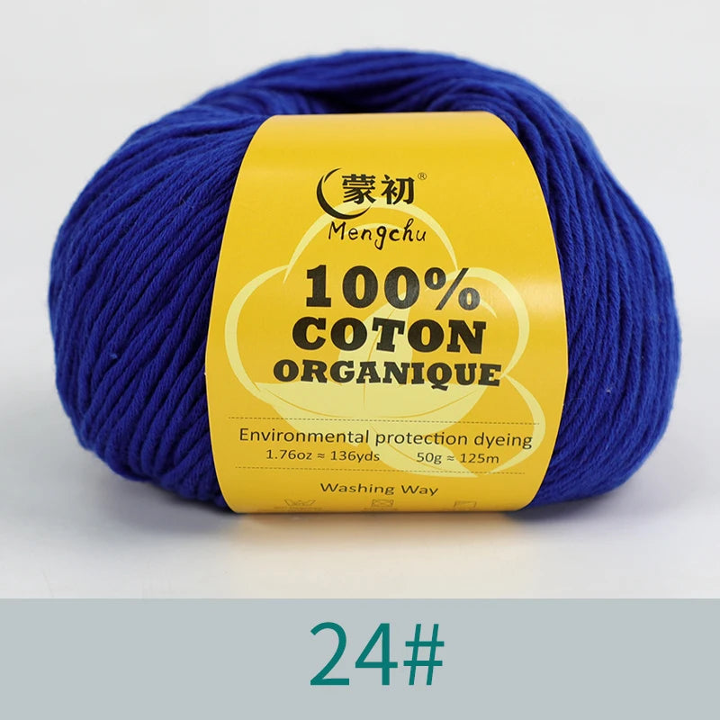 100% Cotton Yarn Super Soft Silk Crochet Cotton Thread 50g Hand Knitting Sweater Lanas Para Crochet