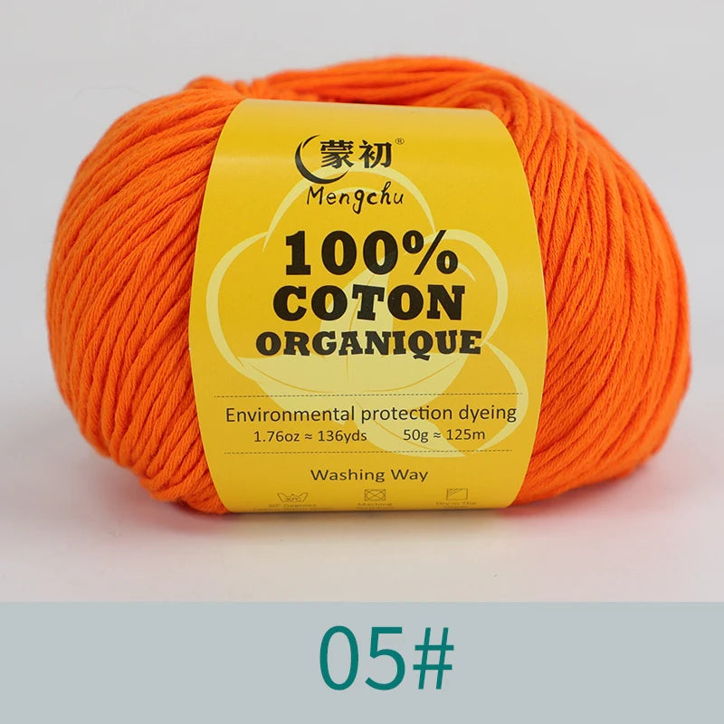 100% Cotton Yarn Super Soft Silk Crochet Cotton Thread 50g Hand Knitting Sweater Lanas Para Crochet