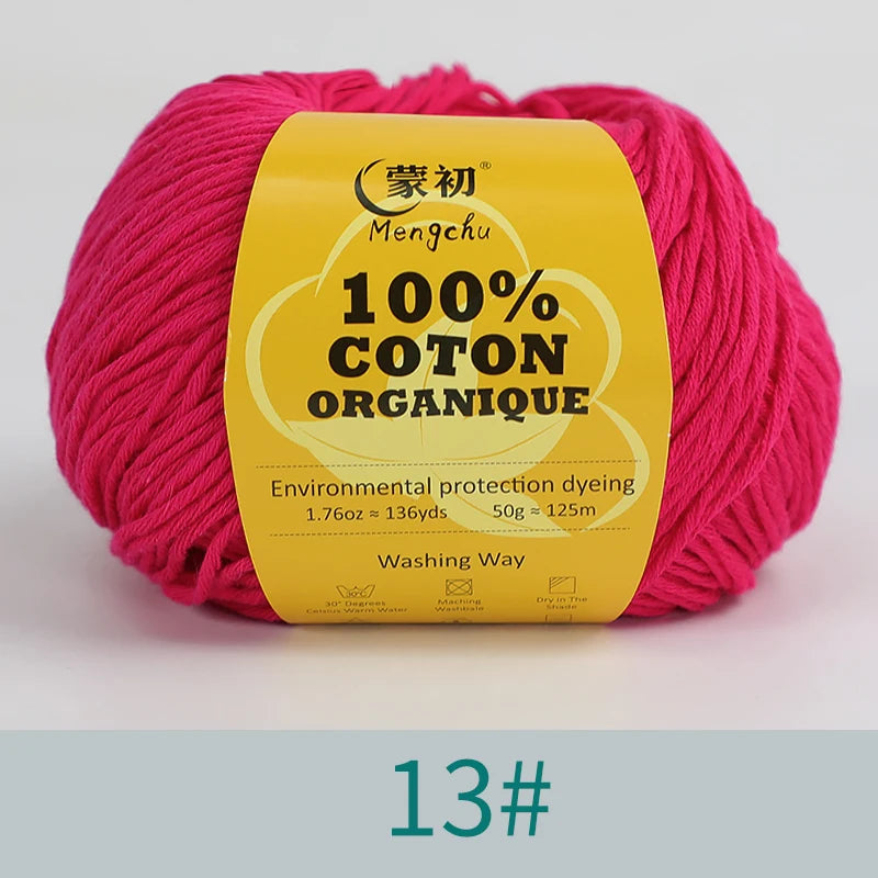 100% Cotton Yarn Super Soft Silk Crochet Cotton Thread 50g Hand Knitting Sweater Lanas Para Crochet
