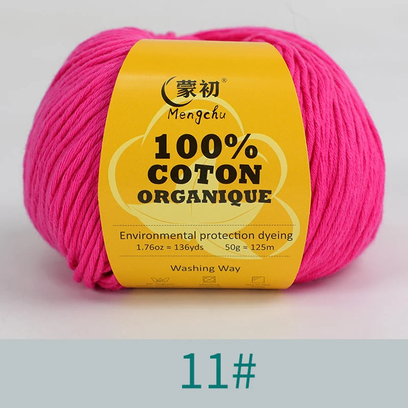 100% Cotton Yarn Super Soft Silk Crochet Cotton Thread 50g Hand Knitting Sweater Lanas Para Crochet