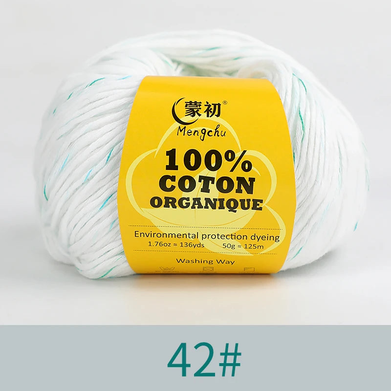 100% Cotton Yarn Super Soft Silk Crochet Cotton Thread 50g Hand Knitting Sweater Lanas Para Crochet
