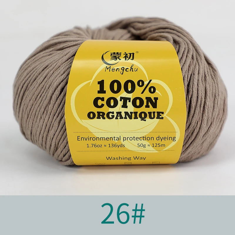 100% Cotton Yarn Super Soft Silk Crochet Cotton Thread 50g Hand Knitting Sweater Lanas Para Crochet