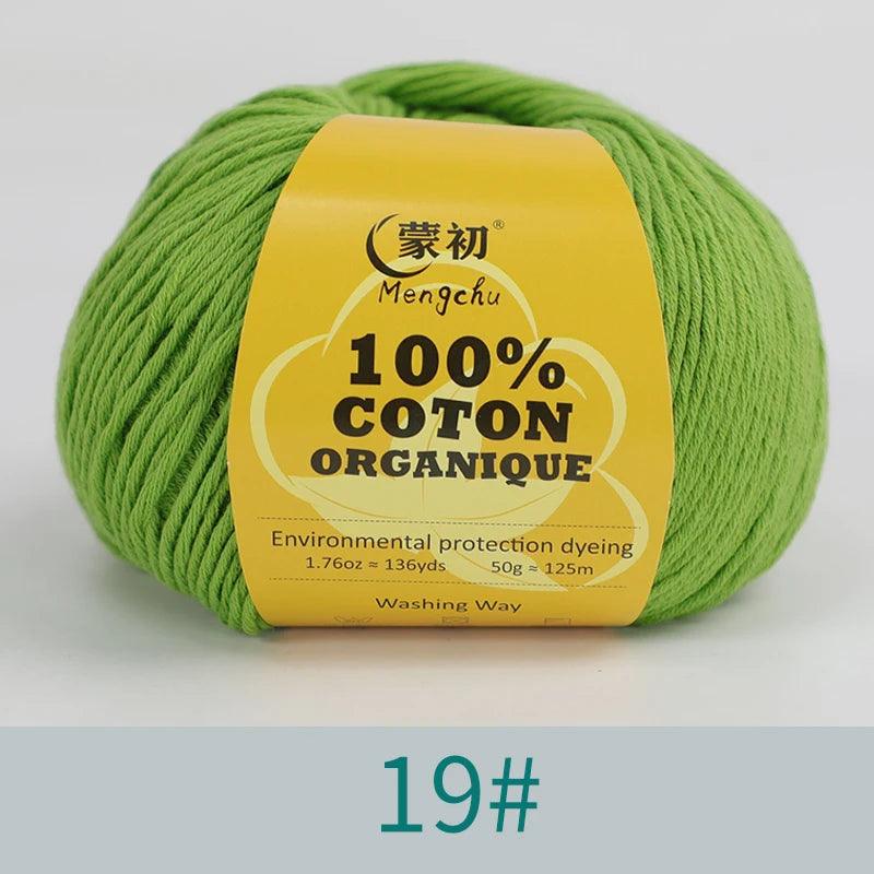 100% Cotton Yarn Super Soft Silk Crochet Cotton Thread 50g Hand Knitting Sweater Lanas Para Crochet