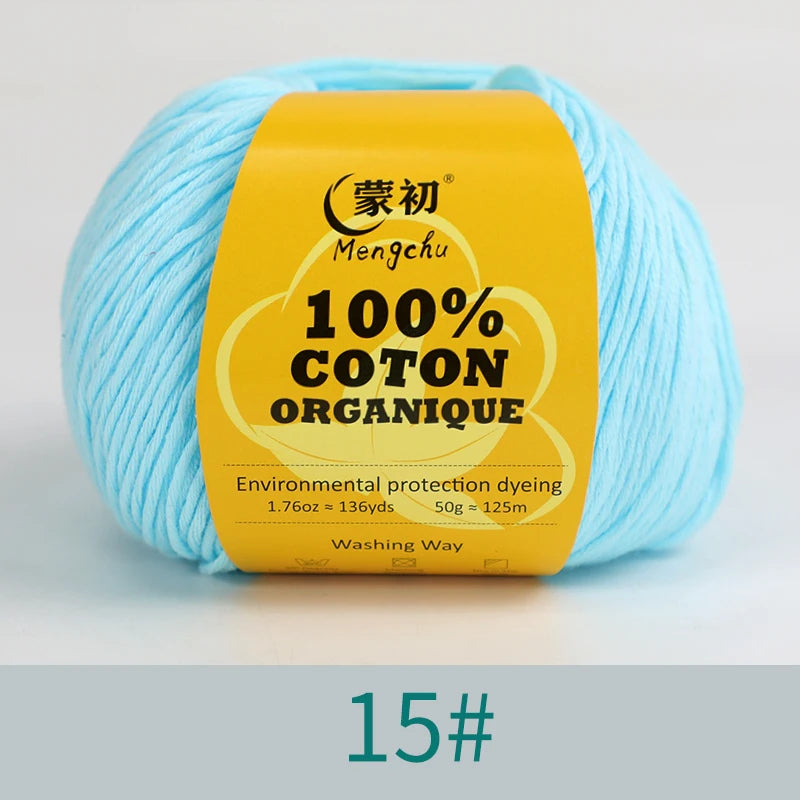 100% Cotton Yarn Super Soft Silk Crochet Cotton Thread 50g Hand Knitting Sweater Lanas Para Crochet
