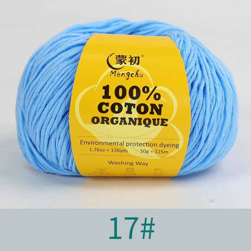 100% Cotton Yarn Super Soft Silk Crochet Cotton Thread 50g Hand Knitting Sweater Lanas Para Crochet