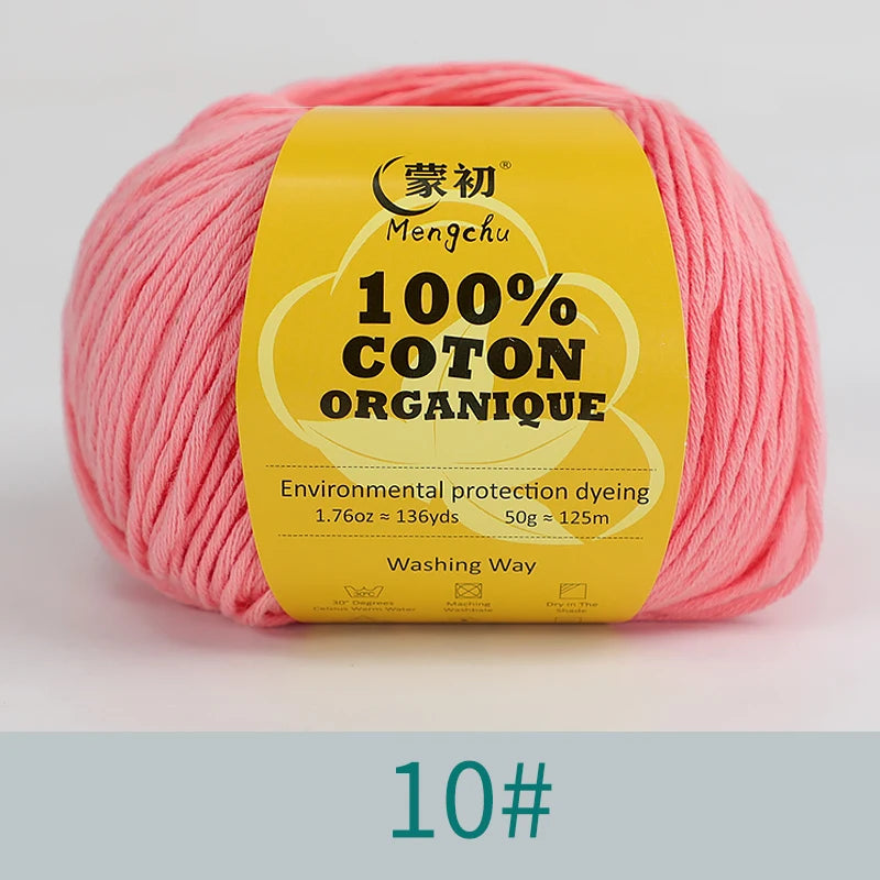 100% Cotton Yarn Super Soft Silk Crochet Cotton Thread 50g Hand Knitting Sweater Lanas Para Crochet